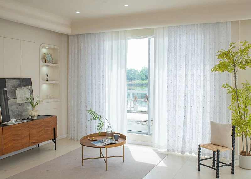 Doli FabricWindow Screen med sølvfoliemarmormønster