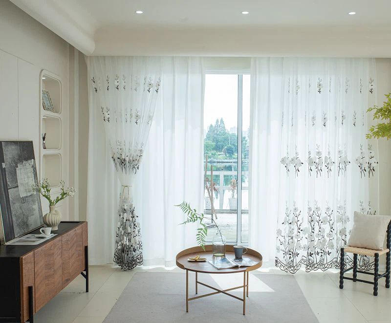 Hexagonal Mesh Chenille brodert vindusskjerm