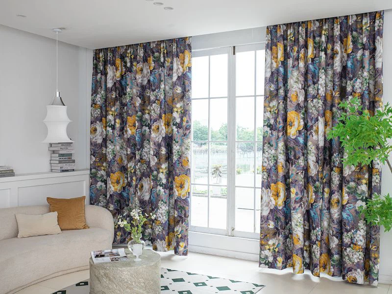 Hirse lingardinstoff med blekkmalingstrykk